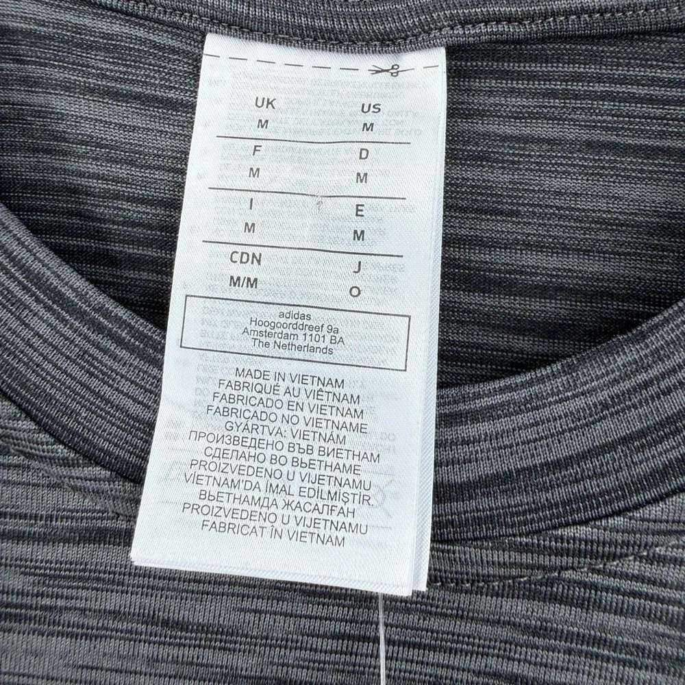 Adidas T-Shirt Mens Size Medium Black Gray White Space Dye Training Top CZ9740